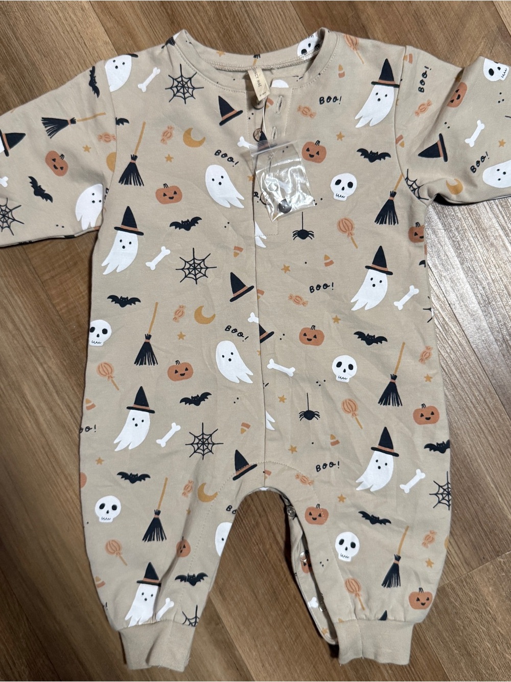 Baby Halloween ghost and pumpkin print onesie